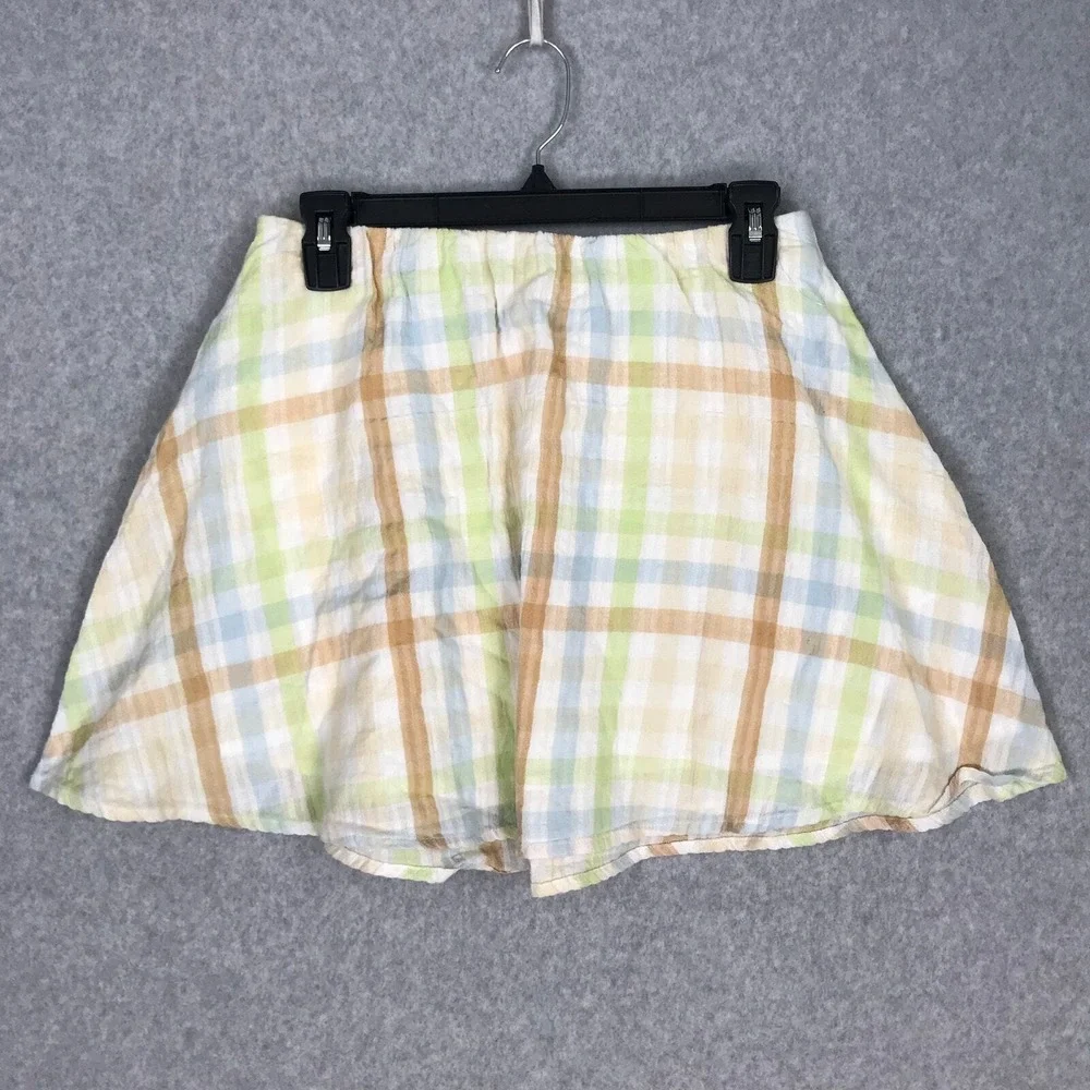 American Eagle Mini Skirt Medium Gingham‎ Gauze Academia Y2K School Girl Pastel